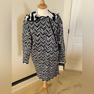 Handcrafted Designer Chevron Jacket | French Fabric Statement Dress Size M